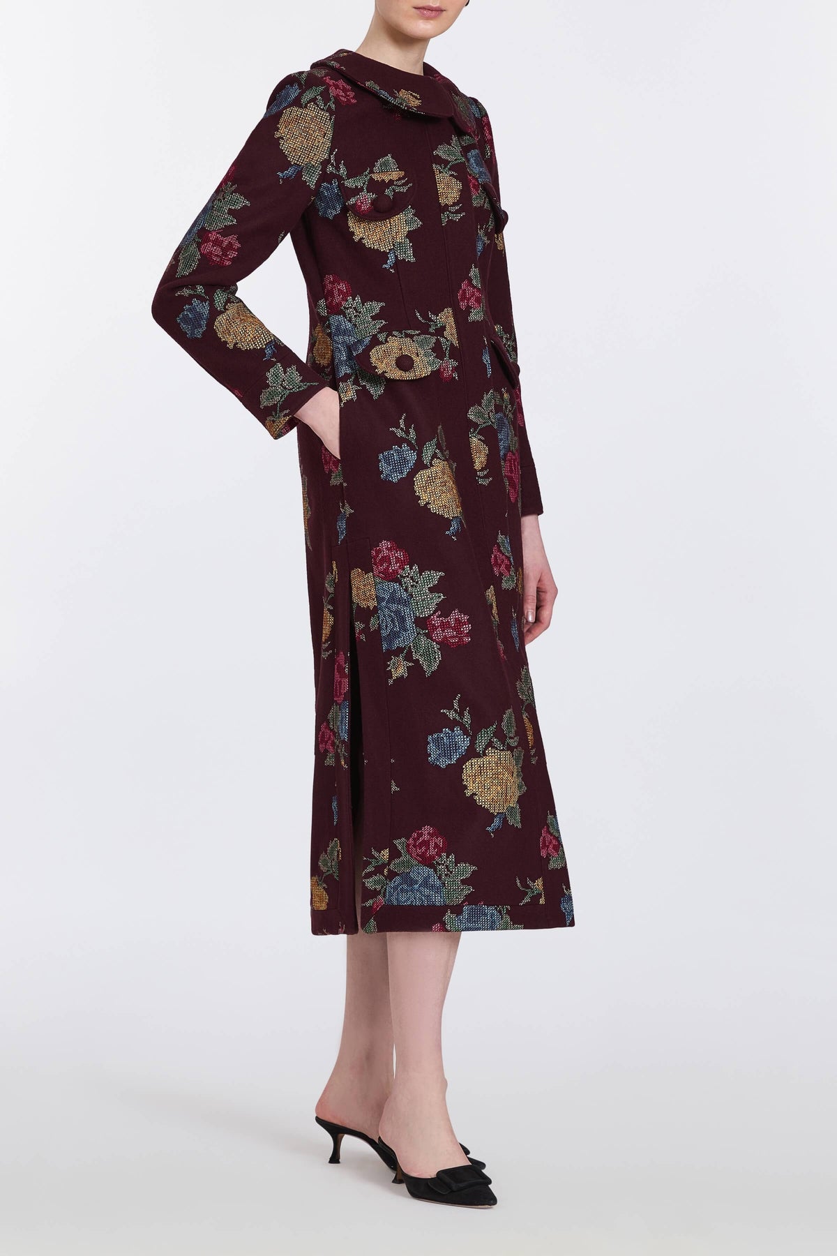 Alice Cross Stitch Floral Coat