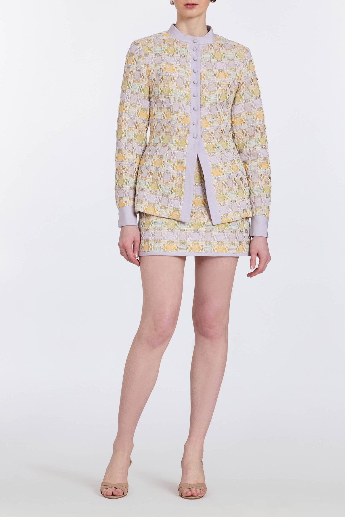 Linette Pastel Metallic Tweed Mini Skirt