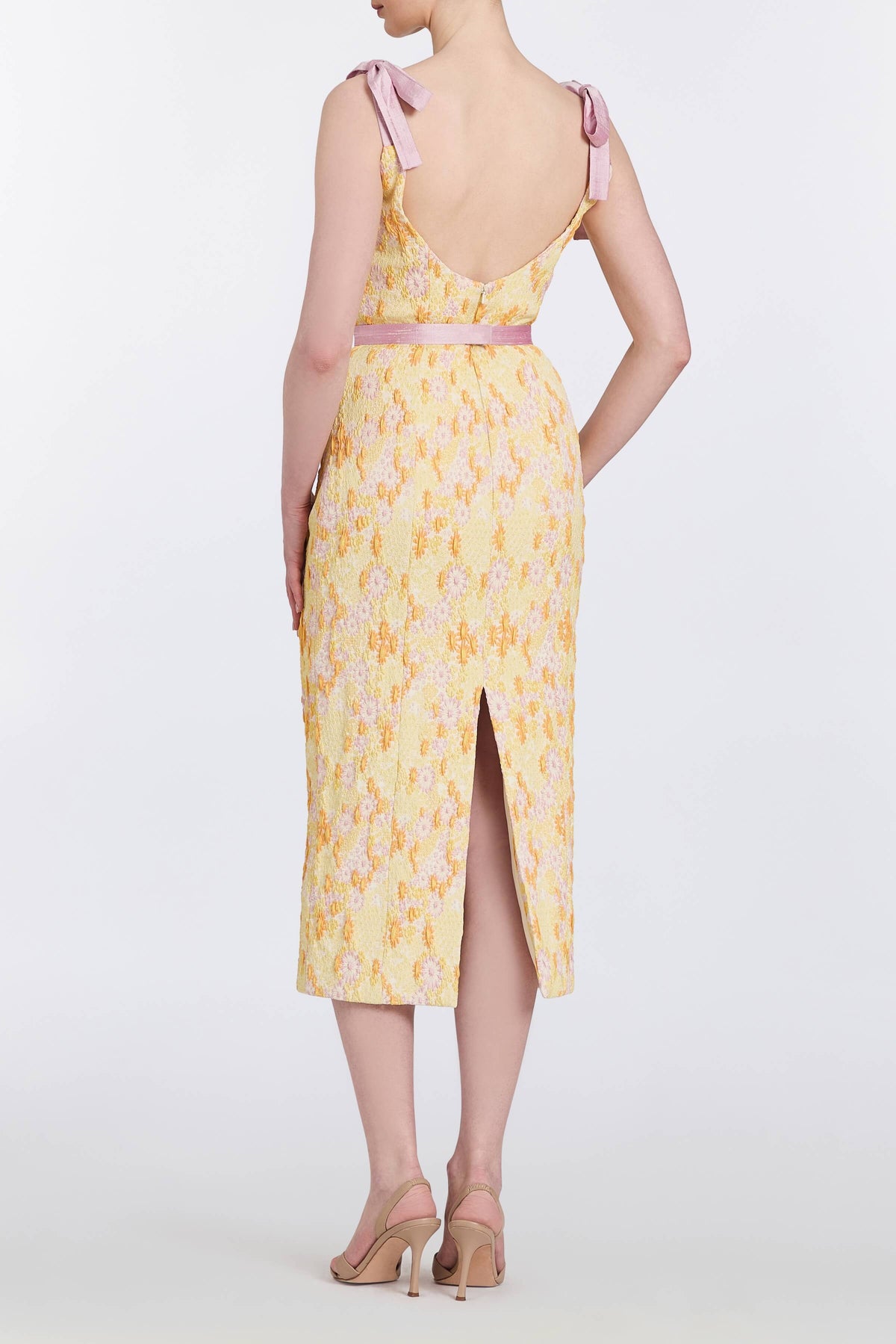 Acacia Belted Daisy Brocade Corset Dress