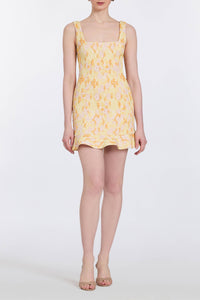 Kira Daisy Stretch Brocade Mini Dress