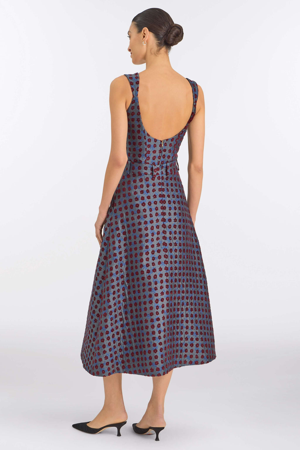 Frances Teal Tapestry Midi Skirt