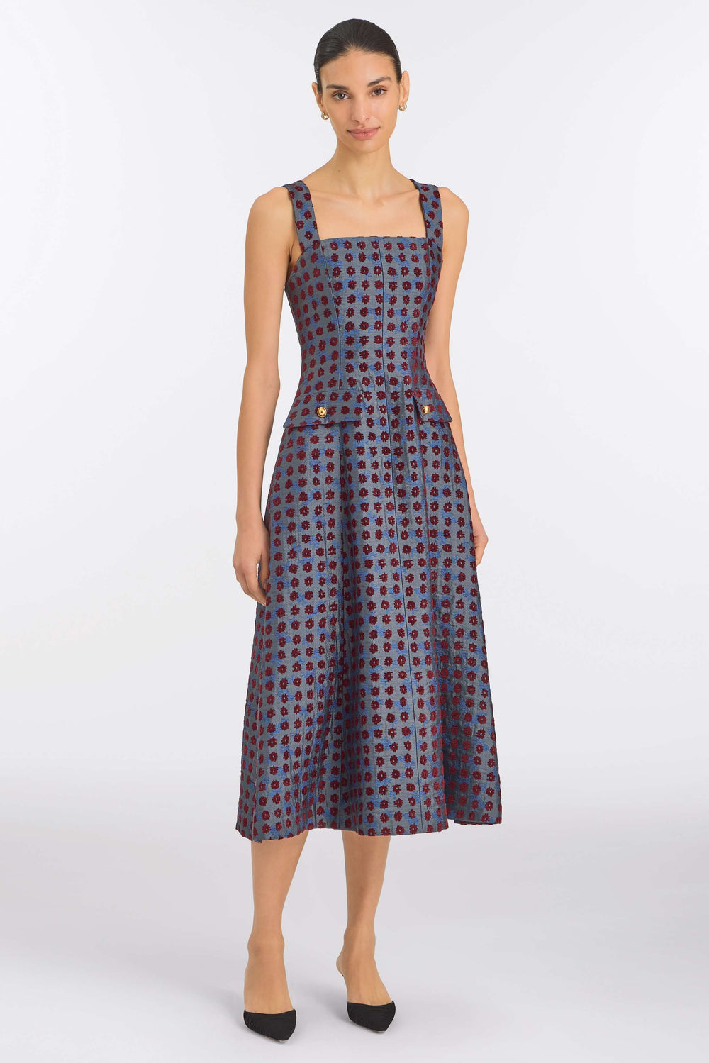Birdie Teal Tapestry Midi Dress