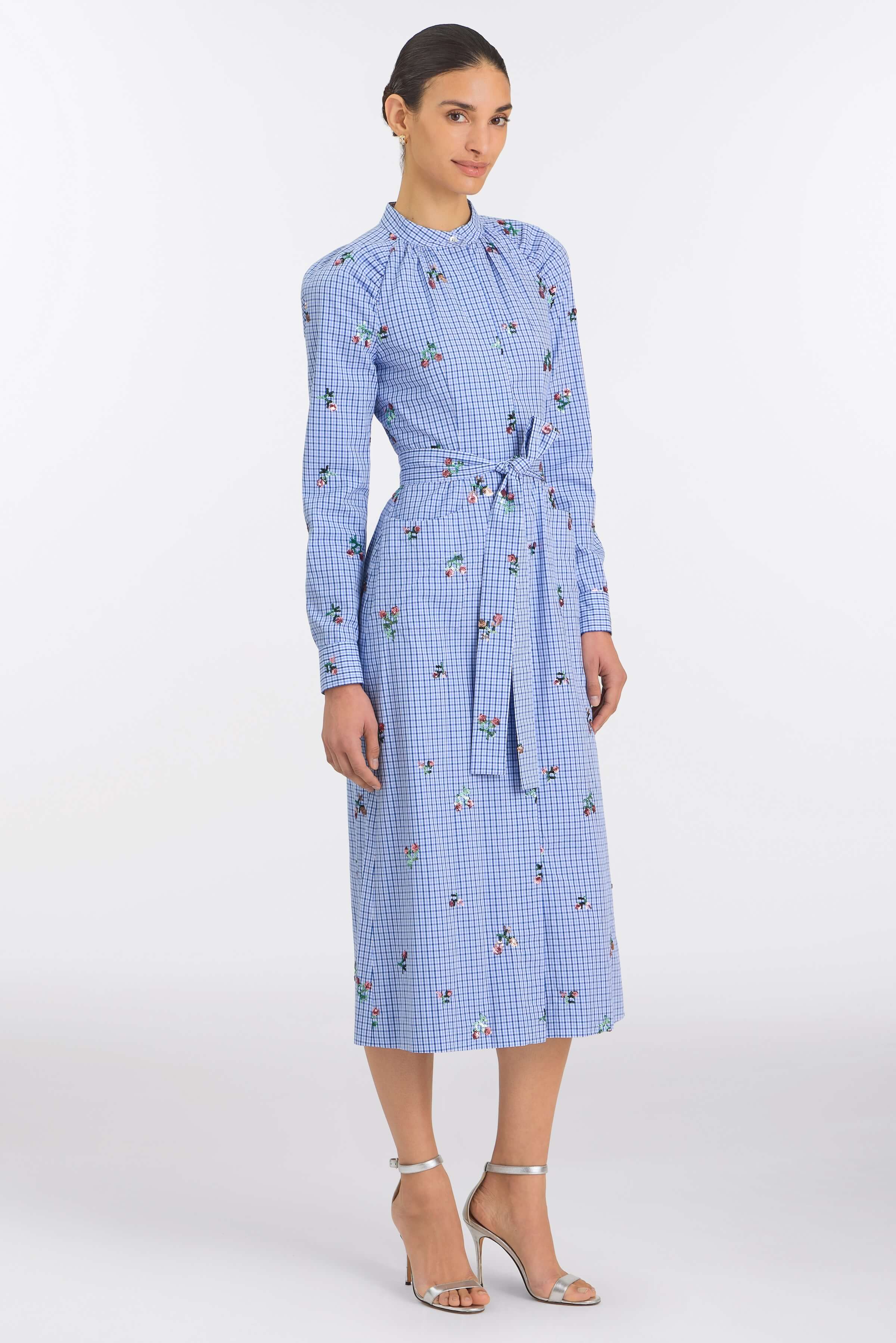 Gazania Sequin Embroidery Shirt Dress