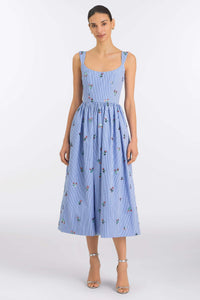 Nara Sequin Embroidery Midi Dress