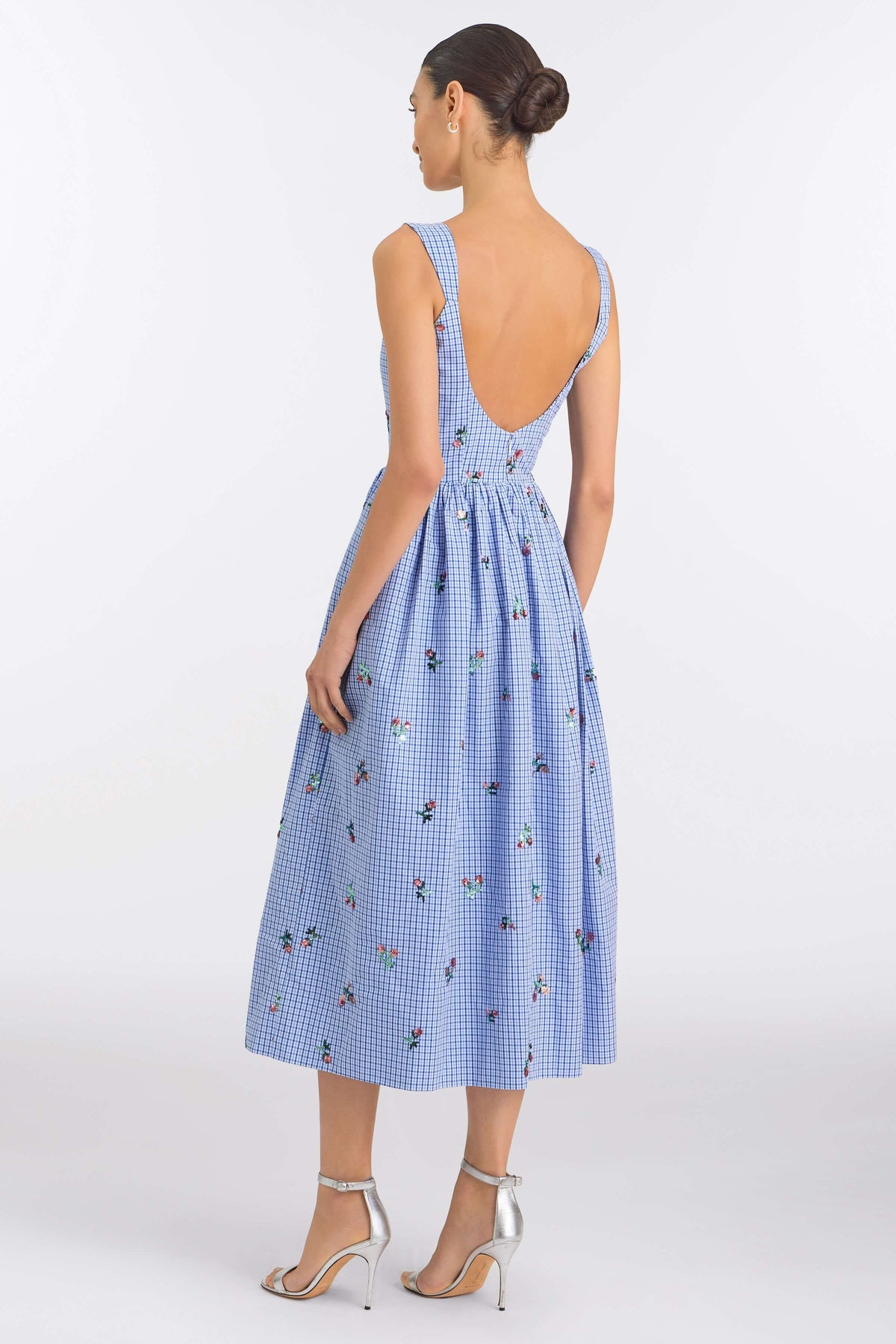 Nara Sequin Embroidery Midi Dress