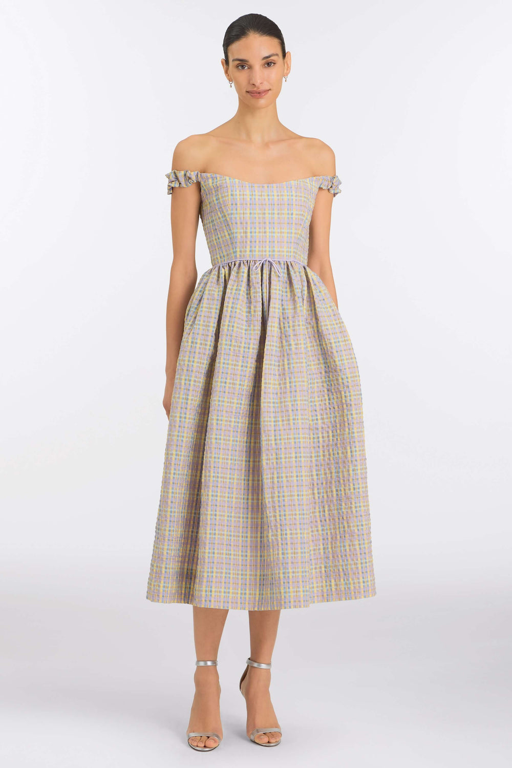 Ginger Pastel Plaid Midi Dress