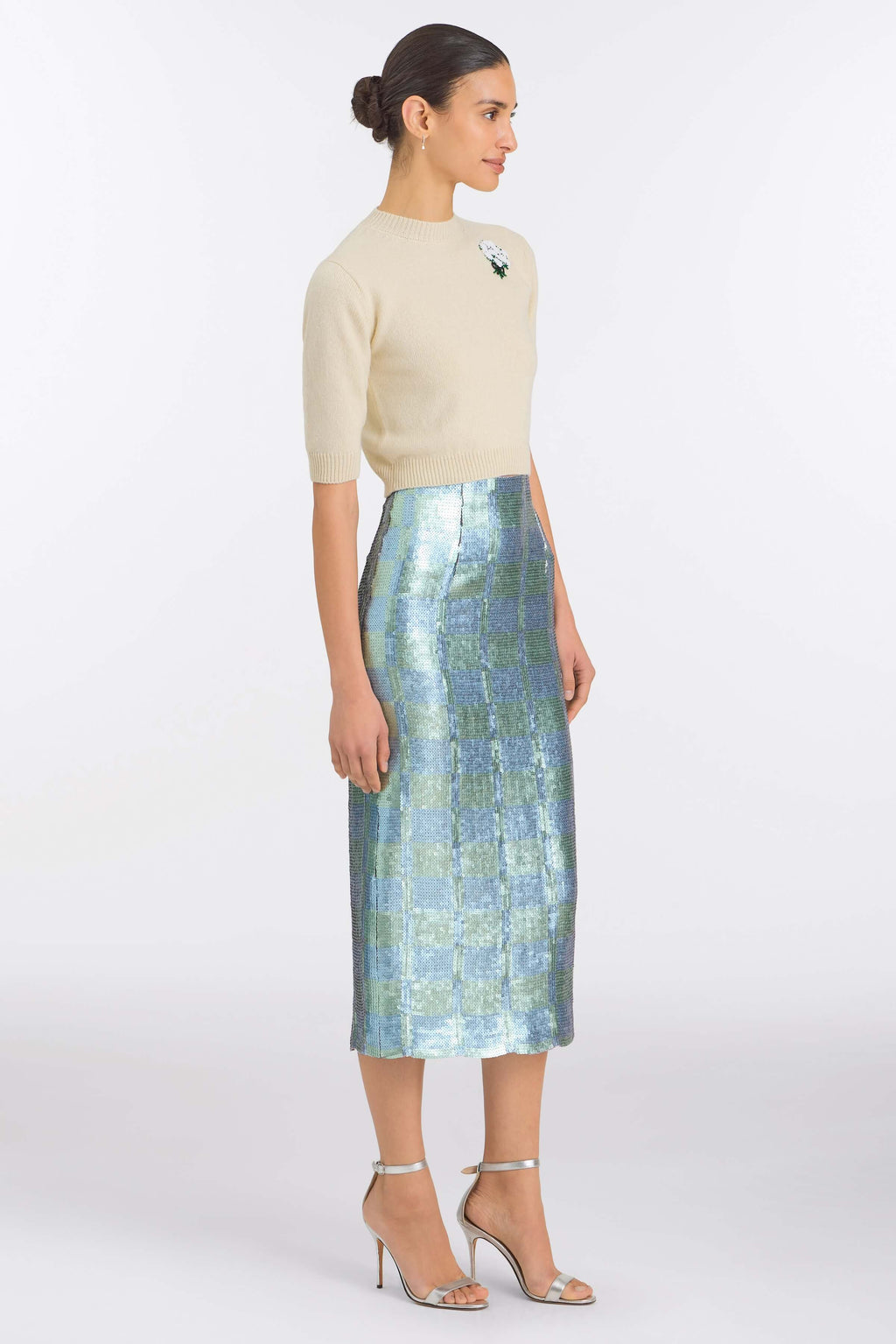 Lucida Gingham Sequin Skirt