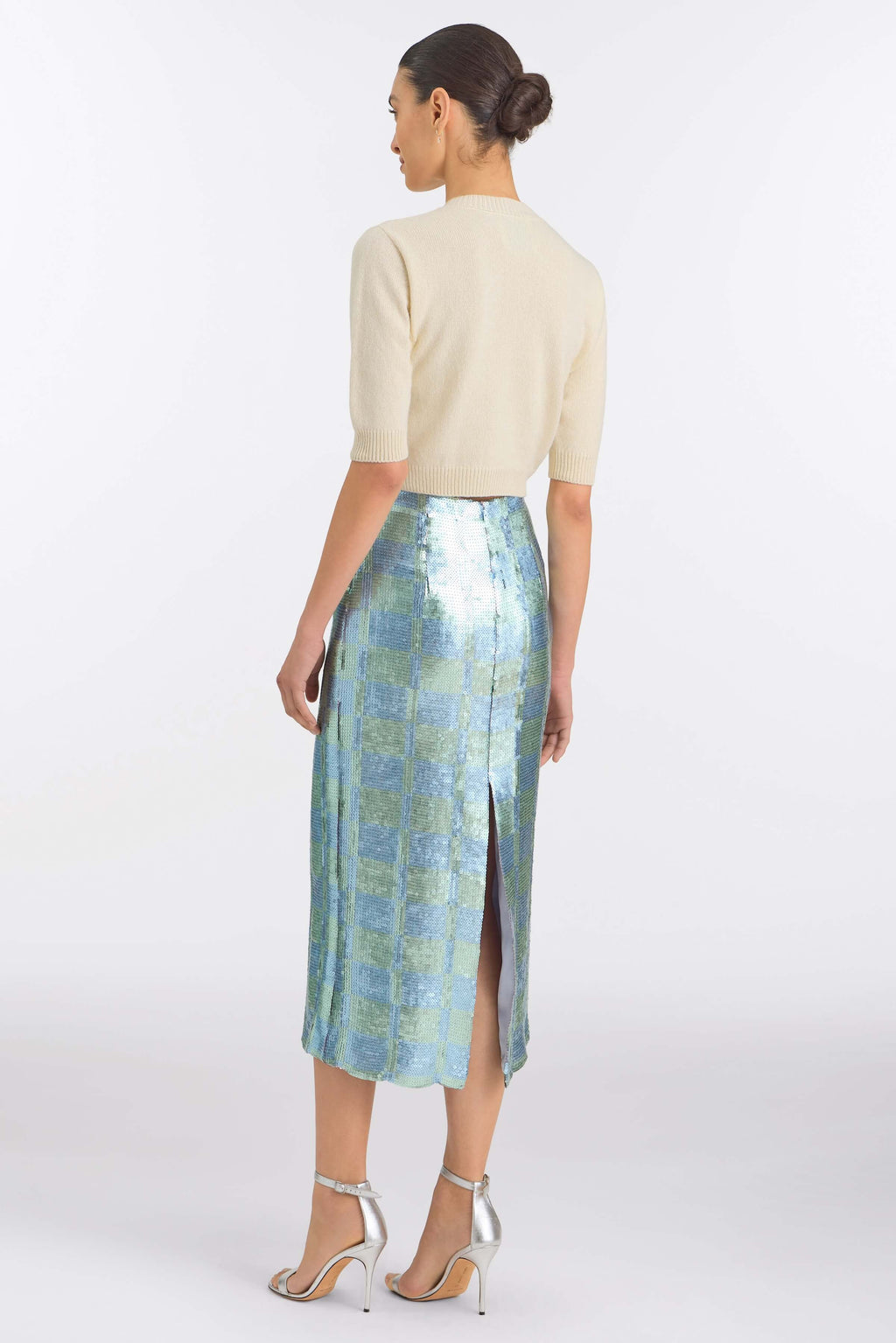 Lucida Gingham Sequin Skirt