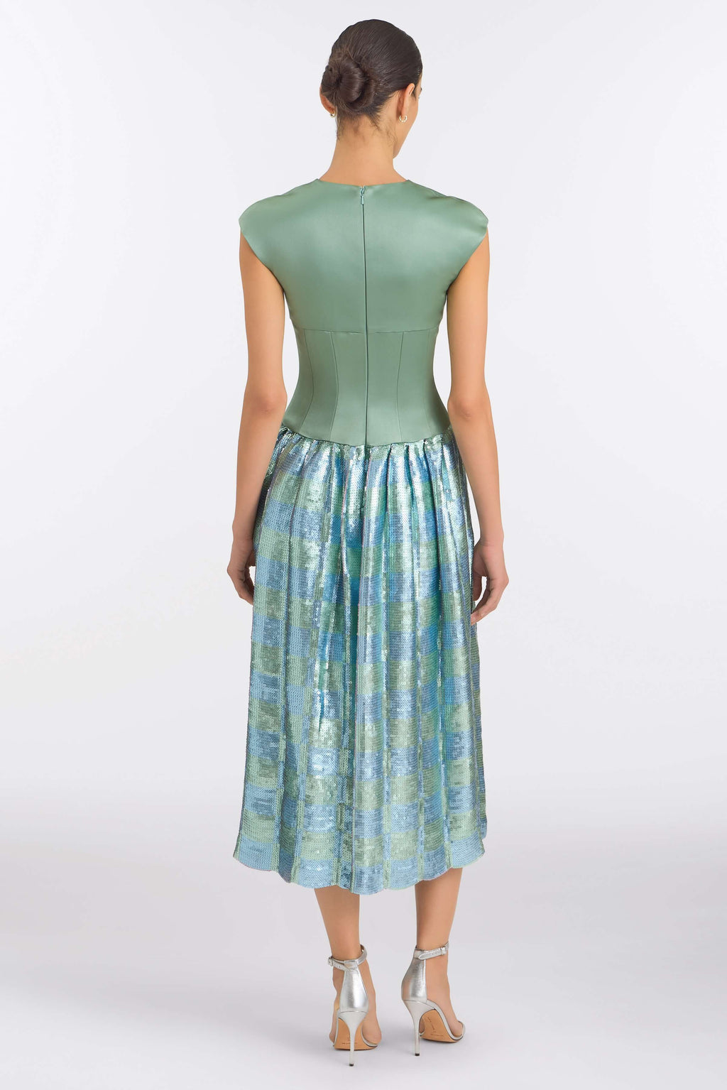 Aloe Gingham Sequin Drop Waist Dress
