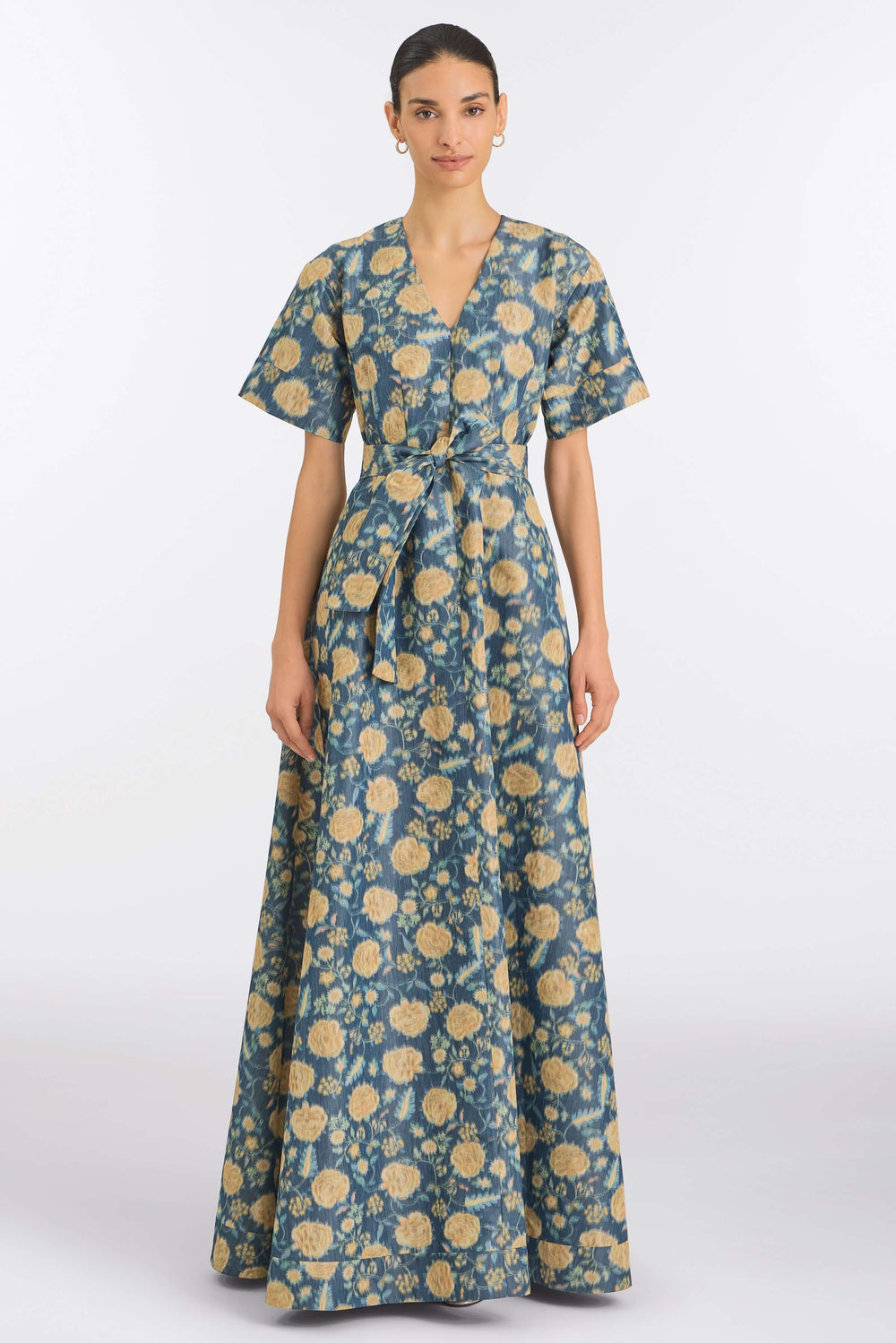 Margaretta Dusk Marigold Ikat Gown