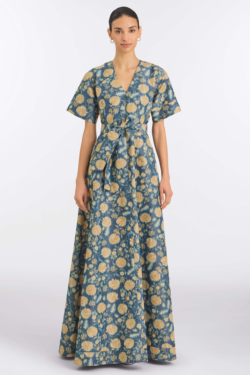 Margaretta Dusk Marigold Ikat Gown