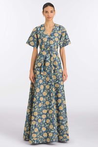 Margaretta Dusk Marigold Ikat Gown