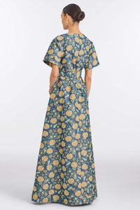 Margaretta Dusk Marigold Ikat Gown