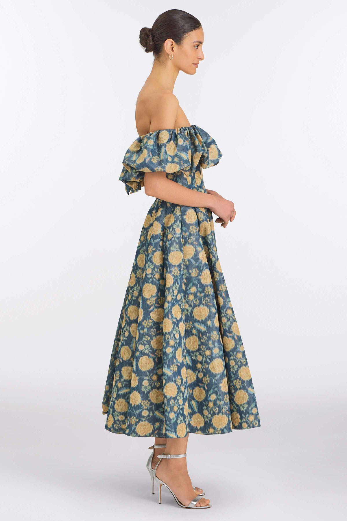 Freesia Dusk Marigold Ikat Midi Dress