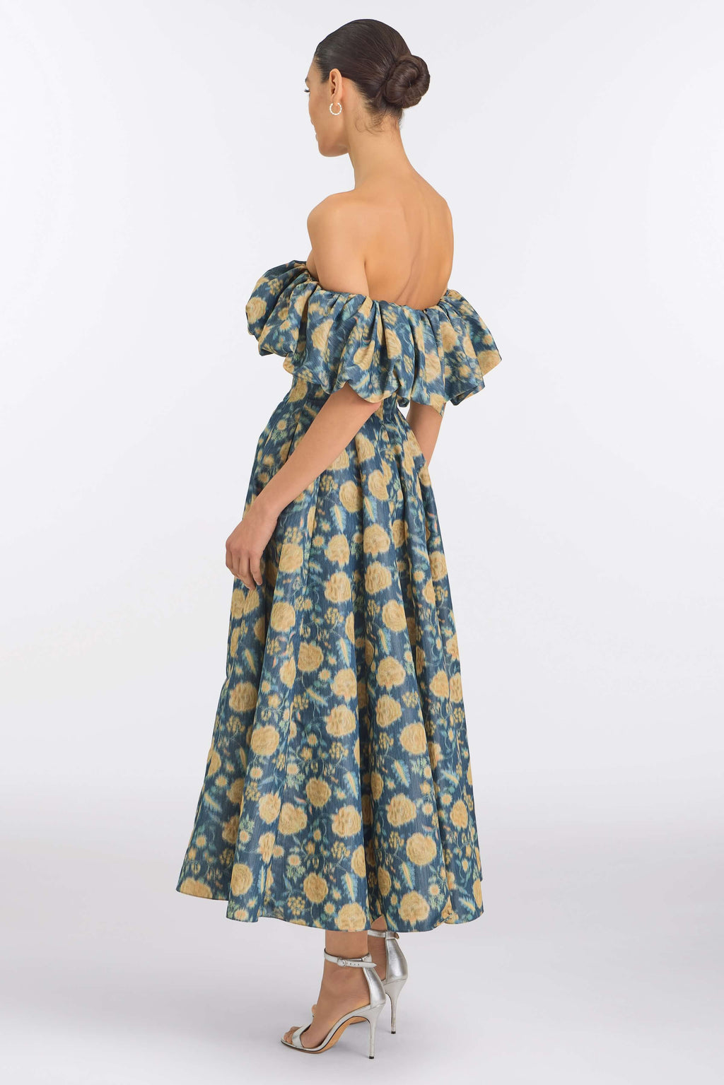 Freesia Dusk Marigold Ikat Midi Dress