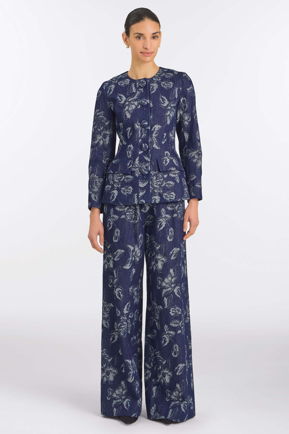 Savane Floral Denim Jacket Top