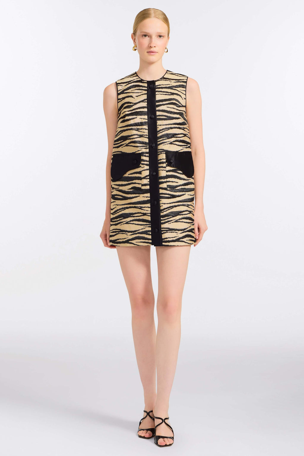 Pearsei Zebra-Striped Mini Dress