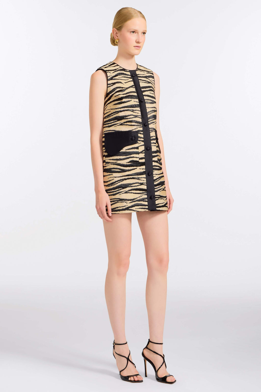 Pearsei Zebra-Striped Mini Dress