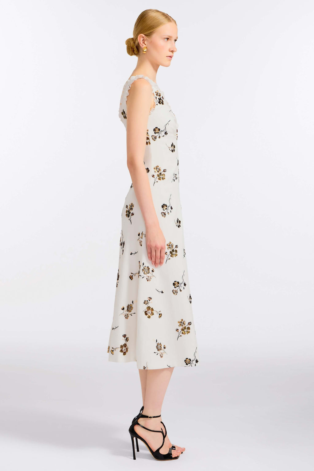 Coquette Sequined Cotton Midi Dress