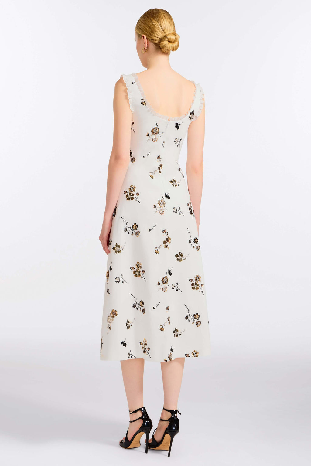 Coquette Sequined Cotton Midi Dress