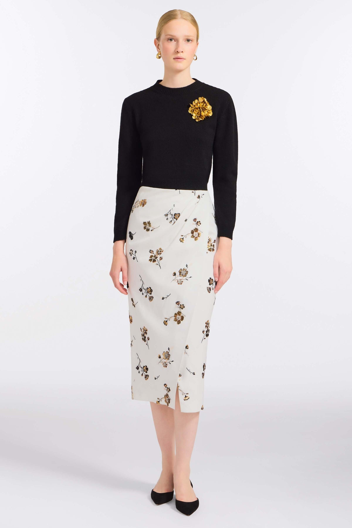 Savannah Sequined Cotton Wrap Skirt