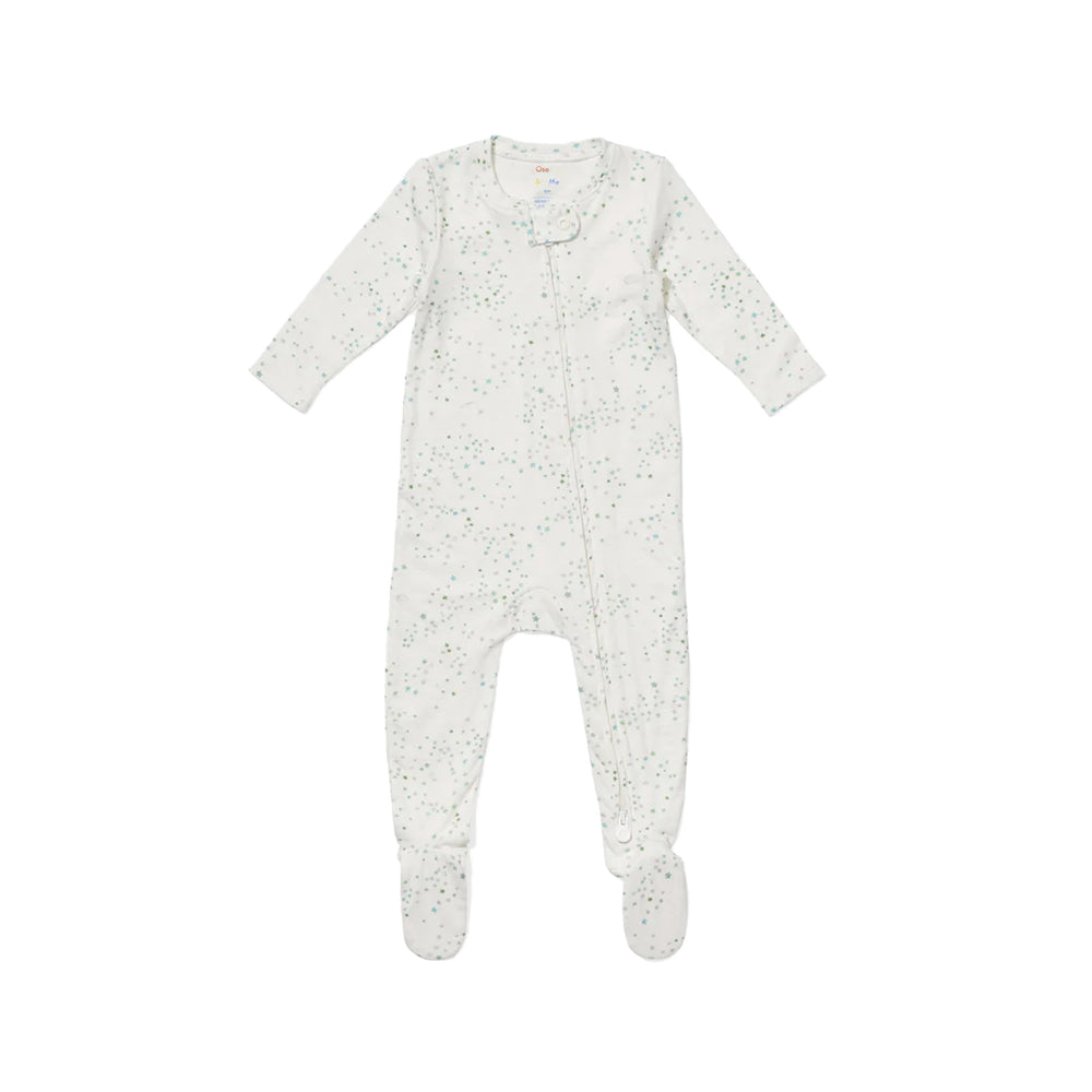 Marley Zip Footie in Seafoam Star