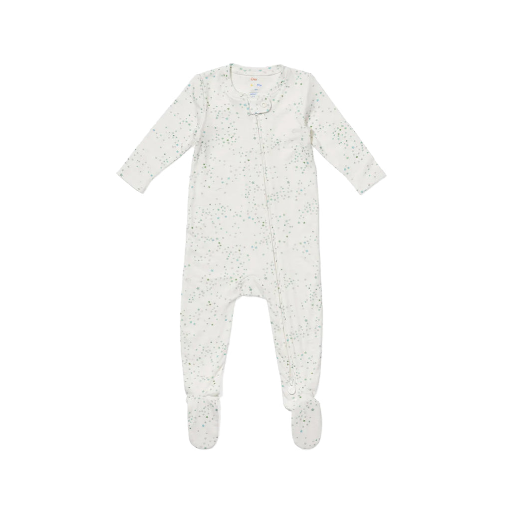 Marley Zip Footie in Seafoam Star
