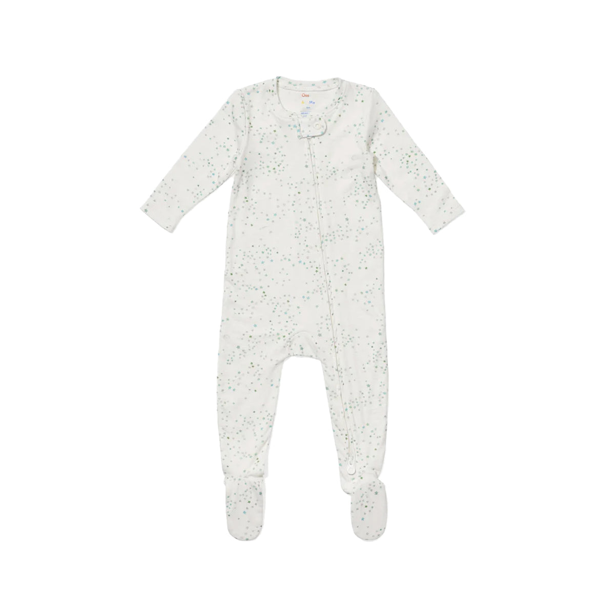 Marley Zip Footie in Seafoam Star