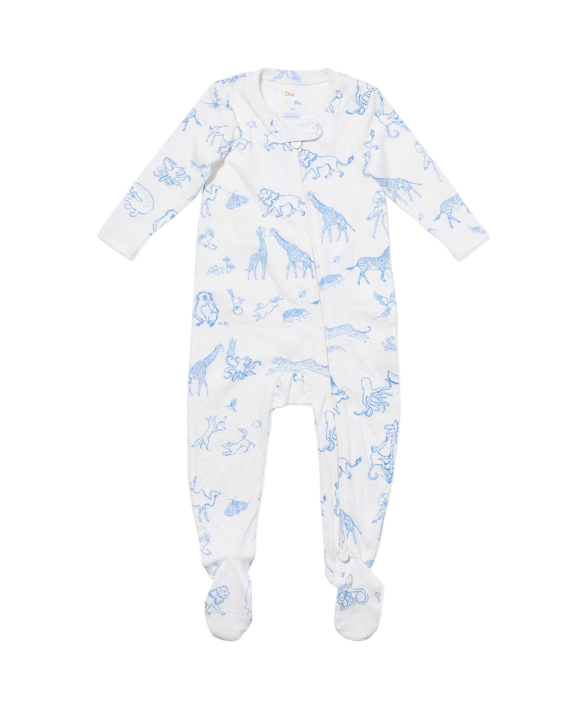 Marley Zip Pajama in Blue Animal Parade
