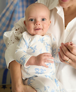 Marley Zip Pajama in Blue Animal Parade