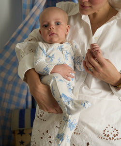 Marley Zip Pajama in Blue Animal Parade