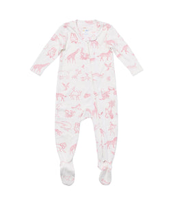 Marley Zip Pajama in Rose Animal Parade