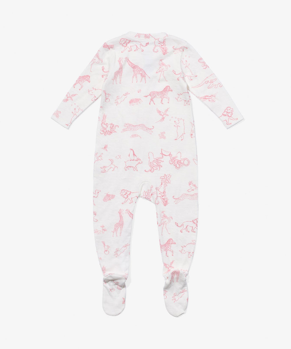 Marley Zip Pajama in Rose Animal Parade