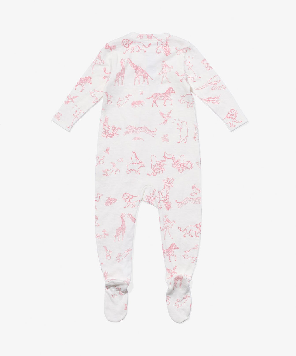 Marley Zip Pajama in Rose Animal Parade