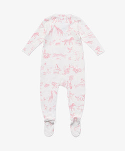 Marley Zip Pajama in Rose Animal Parade