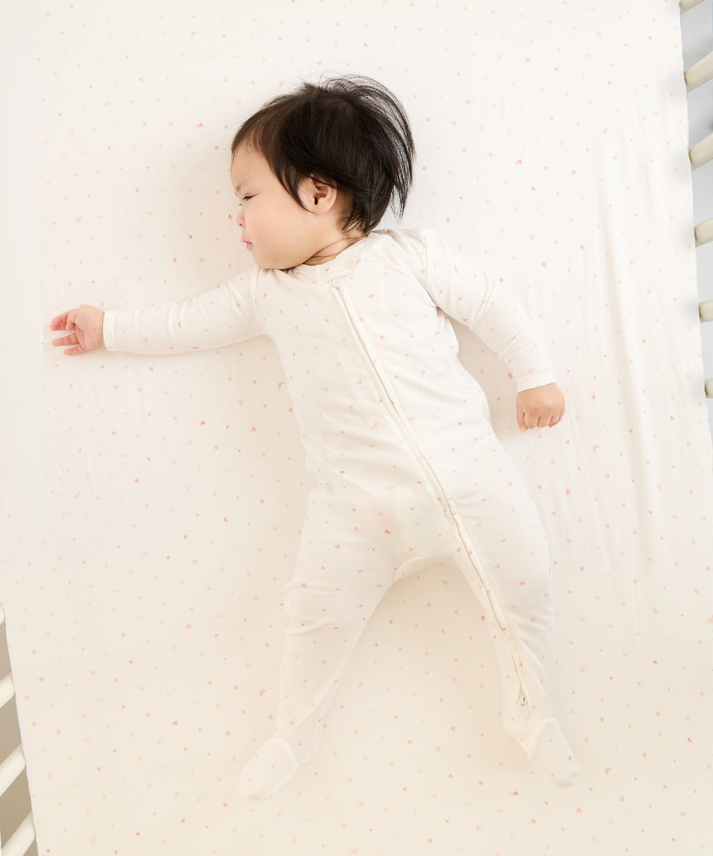 Marley Zip Pajama in Rose Hearts