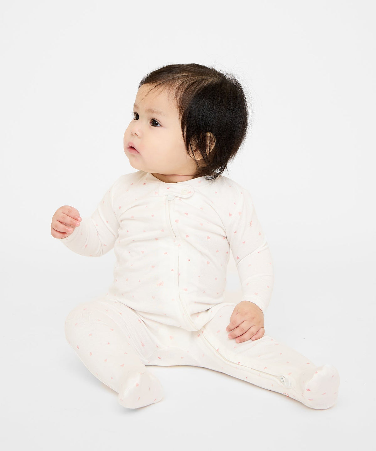 Marley Zip Pajama in Rose Hearts