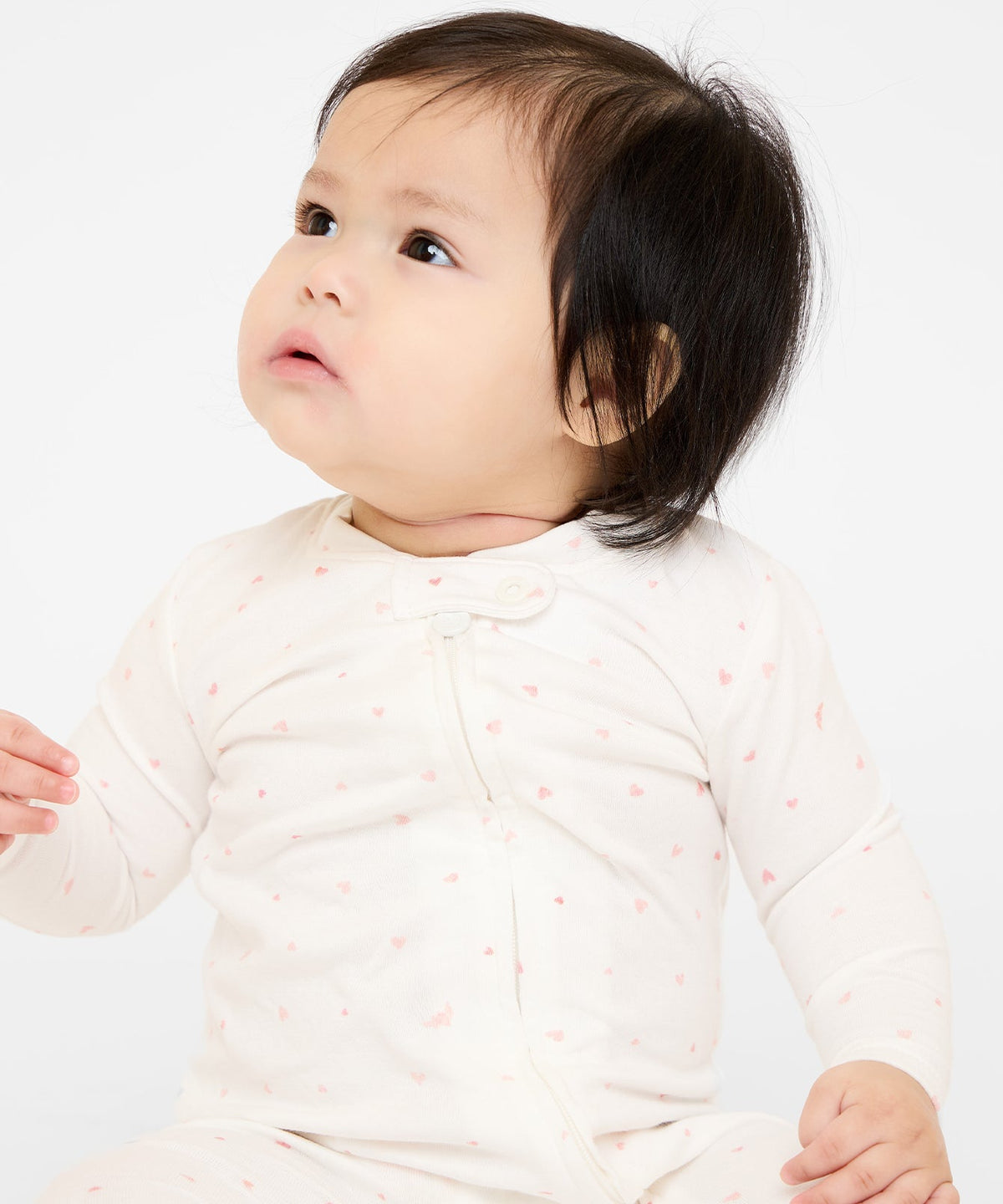 Marley Zip Pajama in Rose Hearts