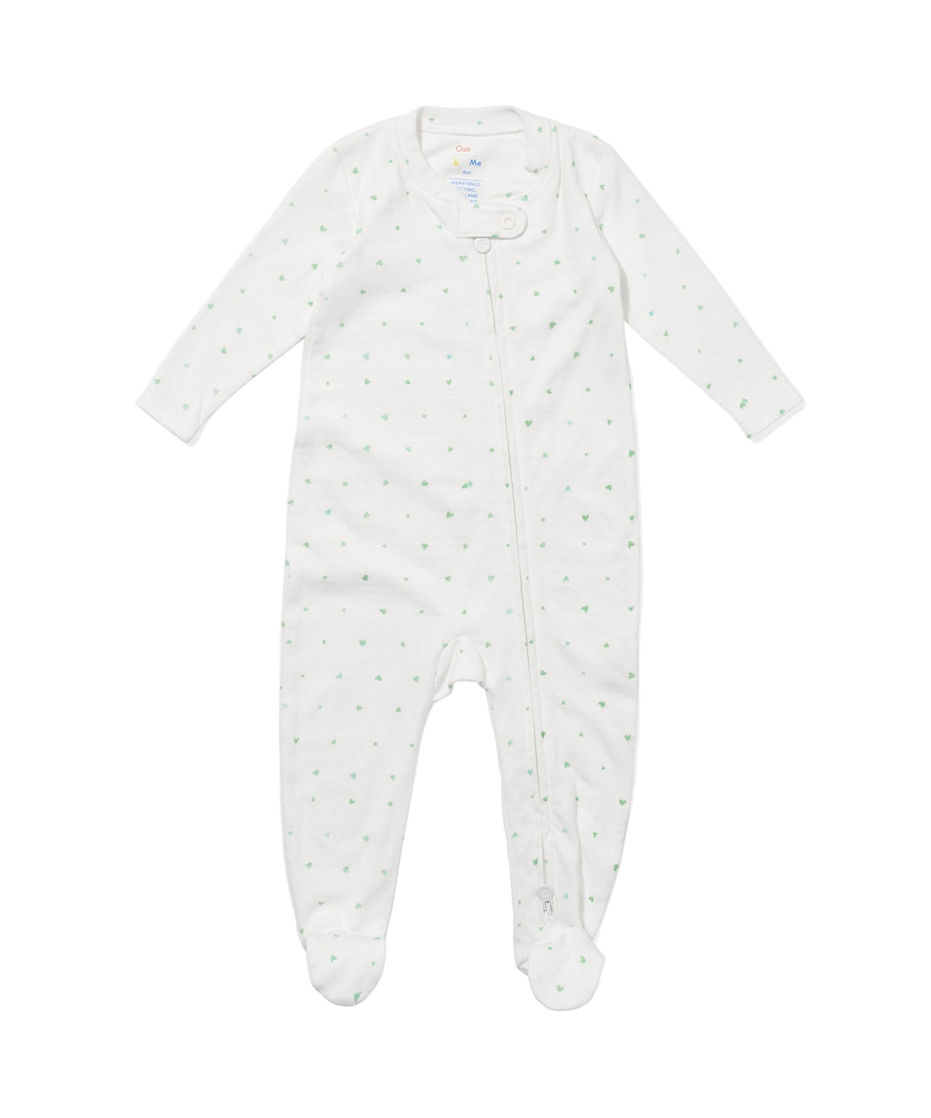 Marley Zip Pajama in Seafoam Hearts