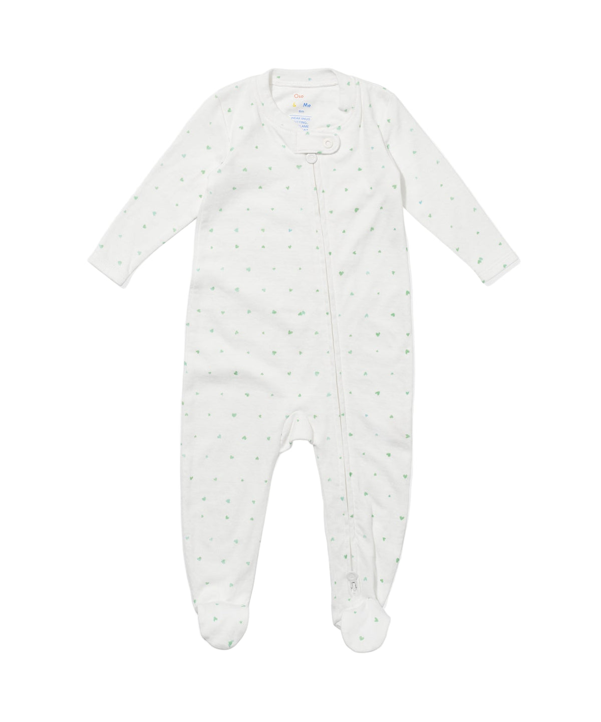 Marley Zip Pajama in Seafoam Hearts