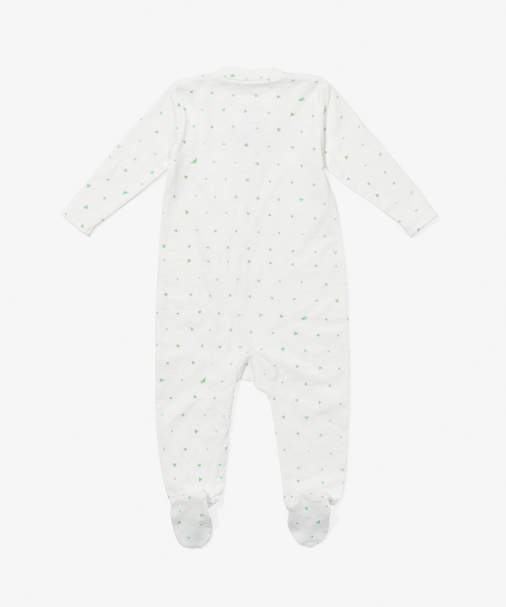 Marley Zip Pajama in Seafoam Hearts