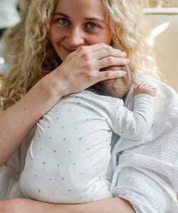 Marley Zip Pajama in Seafoam Hearts