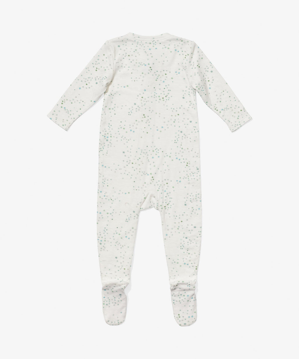 Marley Zip Footie in Seafoam Star