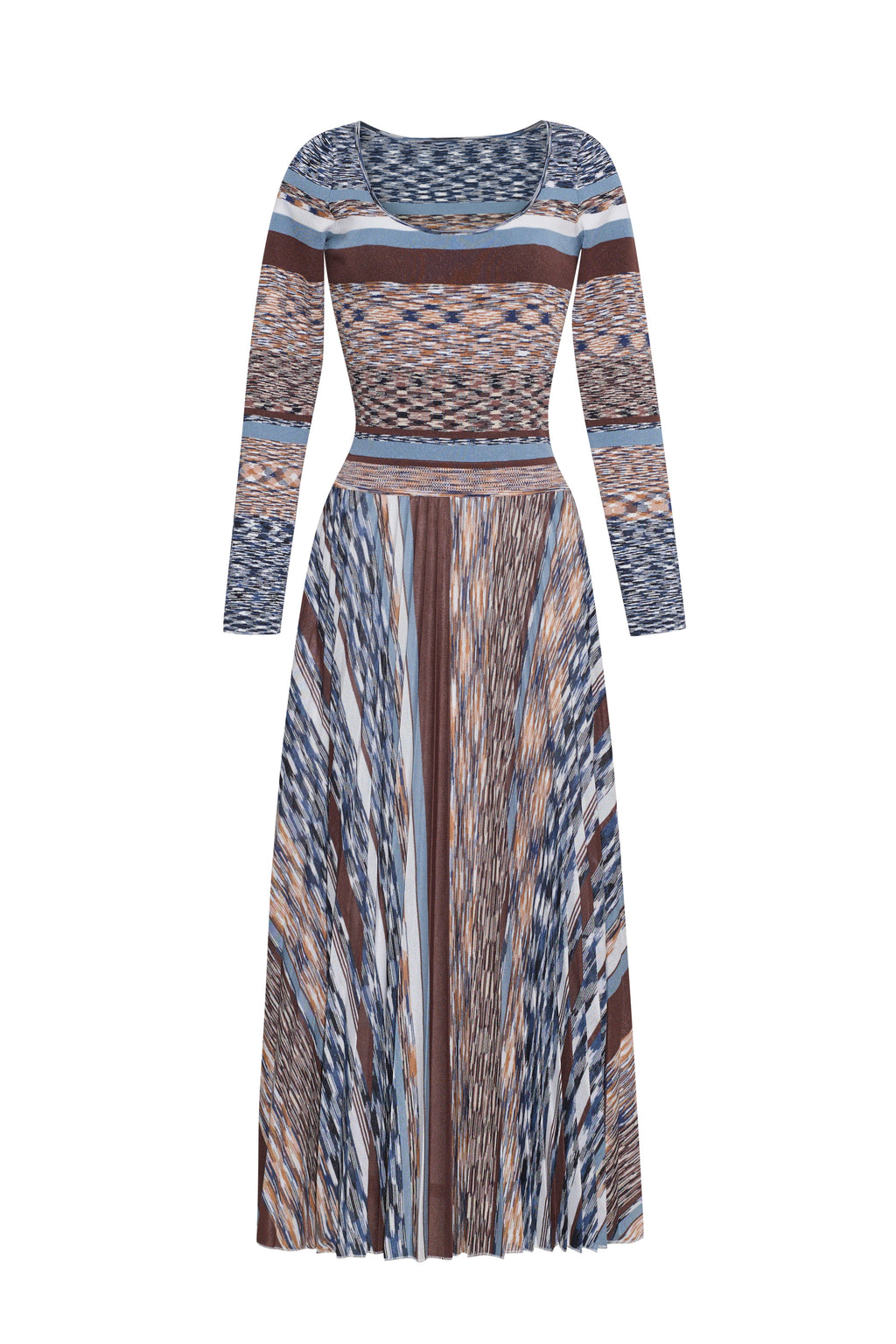 Marlow Dress in Blue Brown Multi