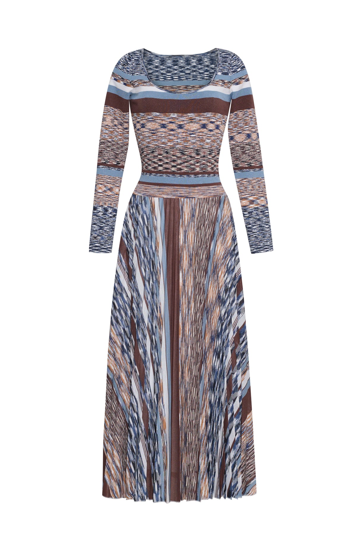 Marlow Dress in Blue Brown Multi