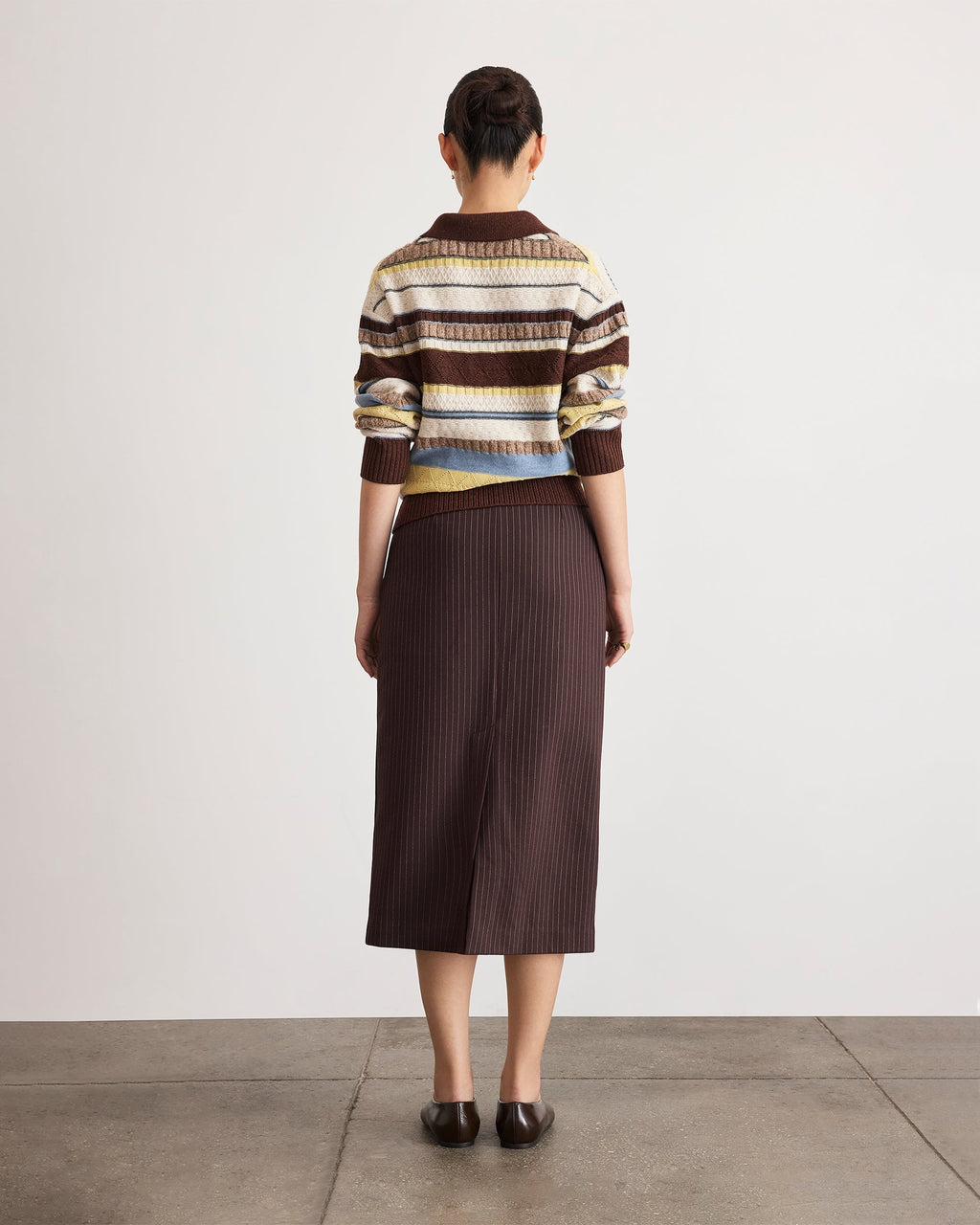 Matilda Skirt in Dark Fig/Cream Multi