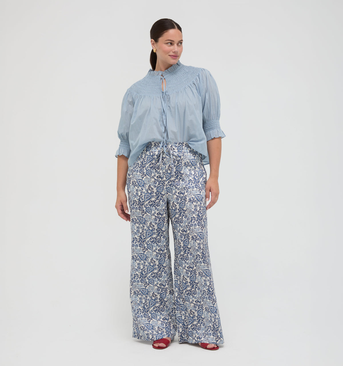 The Maxime Pant in Chedworth Paisley Blue