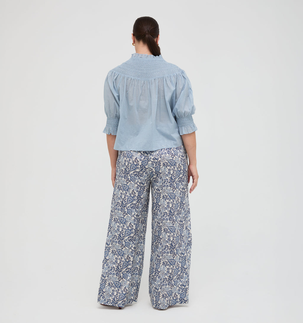 The Maxime Pant in Chedworth Paisley Blue