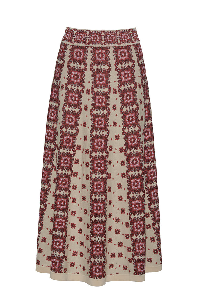 Maxine Knit Skirt in Mandala Rust