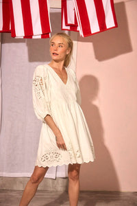 The Maya Dress in white.